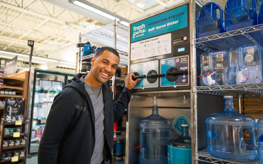 whole foods water refill - reverse osmosis, alkaline water, deionized.