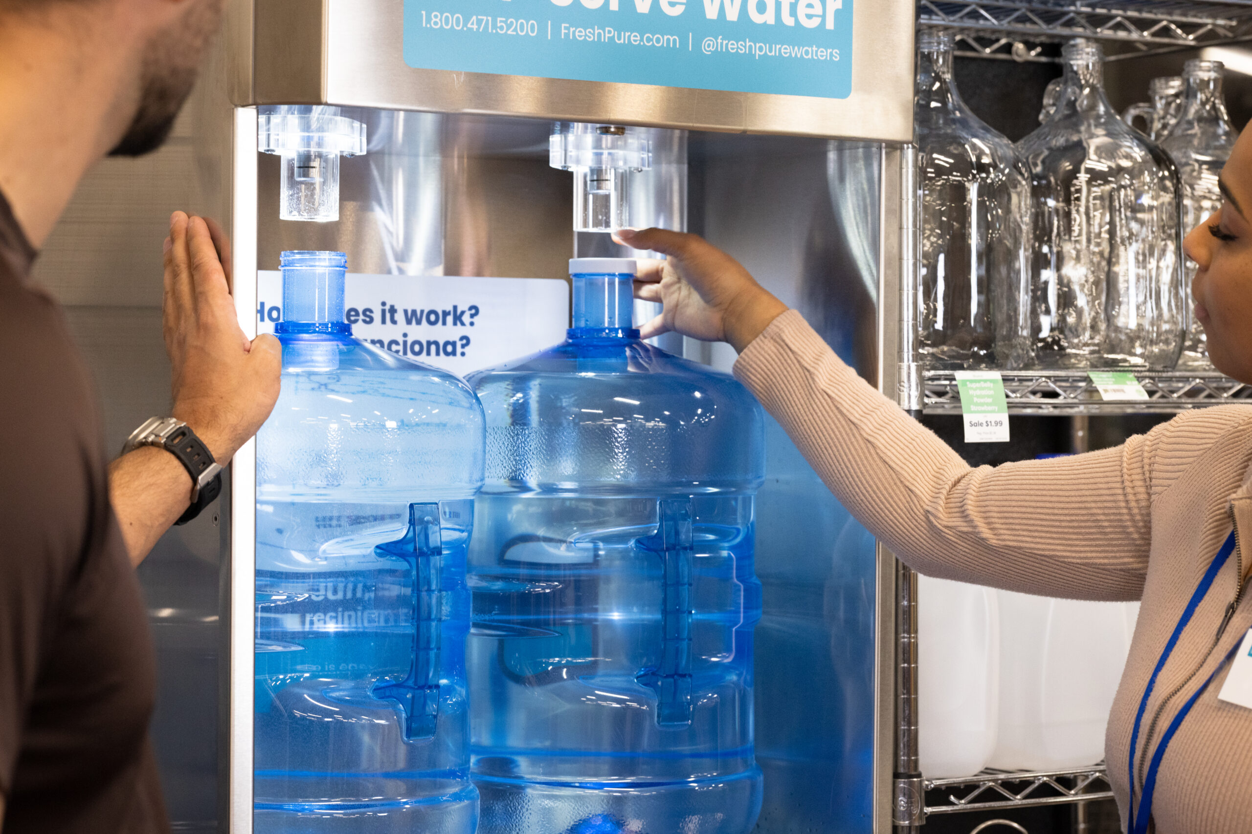 Reverse Osmosis or alkaline water refills